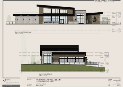 Élévation principale et élévation droite du pavillon principal