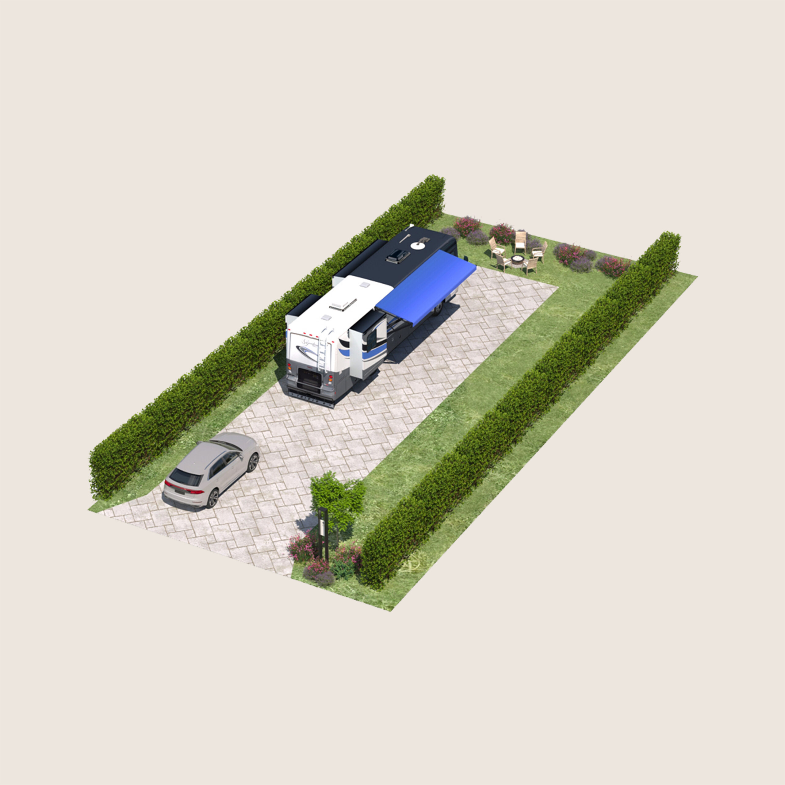 terrain type A inversé, vue 45 degré