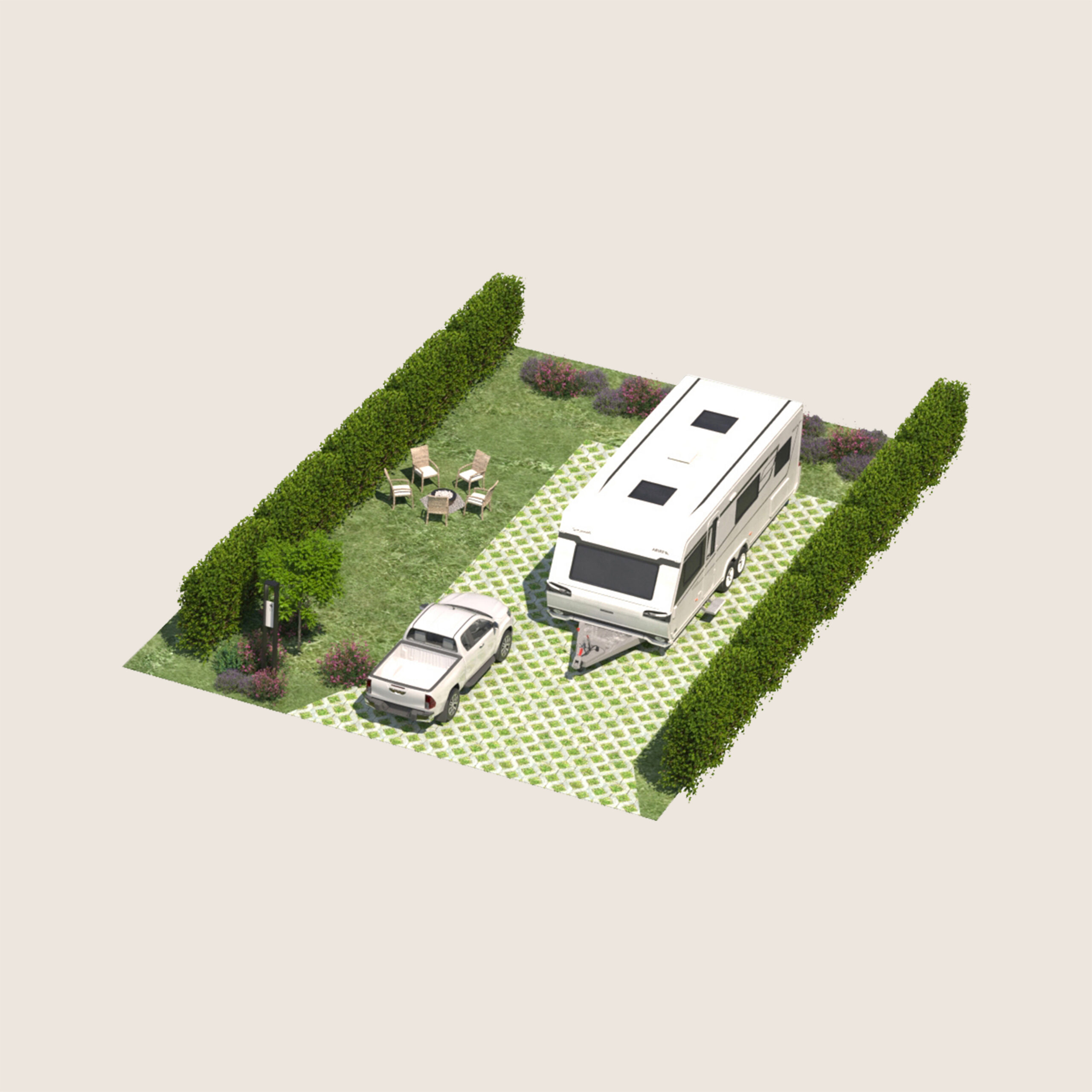 Plan terrain type B vue 45 degré