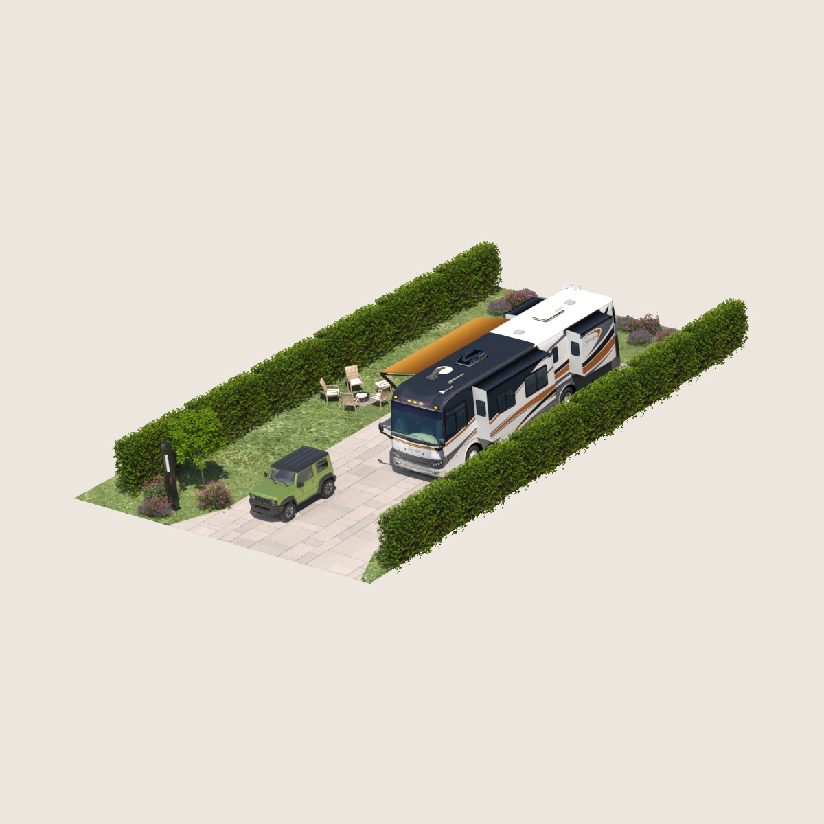 Plan terrain type C vue 45 degré