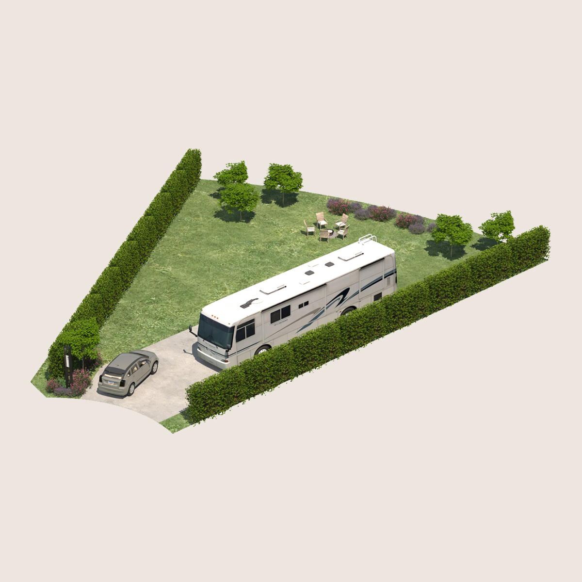 Plan terrain type D vue 45 degré