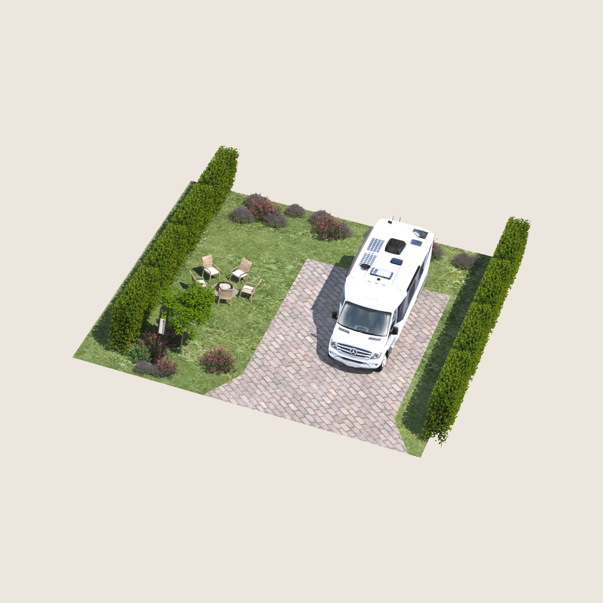 Plan terrain type E vue 45 degré